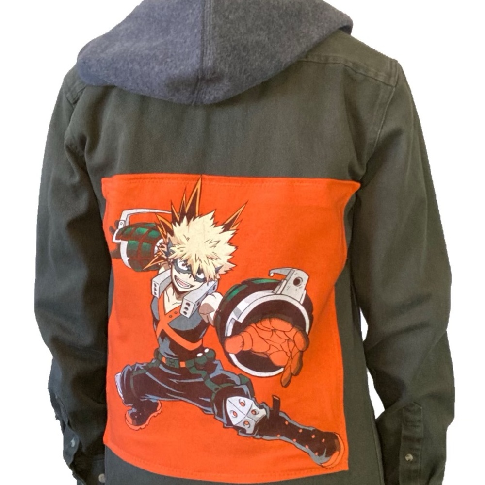 Upcycled My Hero Academia hooded jacket